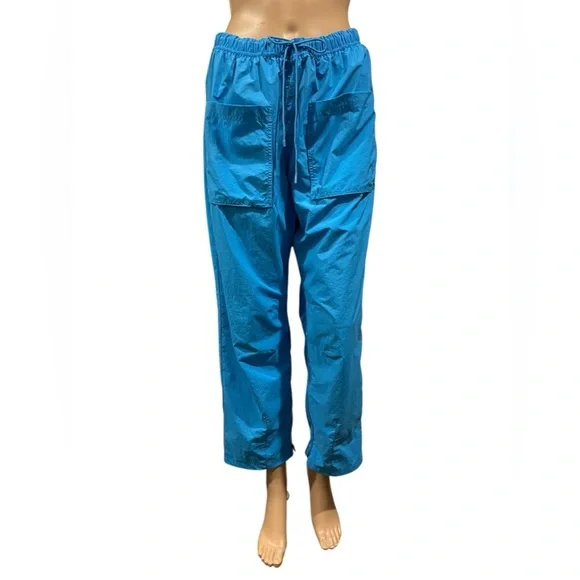Free People Movement Pant Womens Fly By Night Drawstring Wavy Blue Hiking Small - Picture 1 of 13